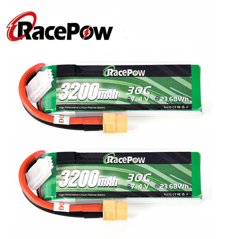 

RacePow RC Lipo Battery 3200mAh 2S 30C with XT60 plug for Quadcopter Helicopter Wltoys 144001 RC Car RC Boat RC Truck 2 units