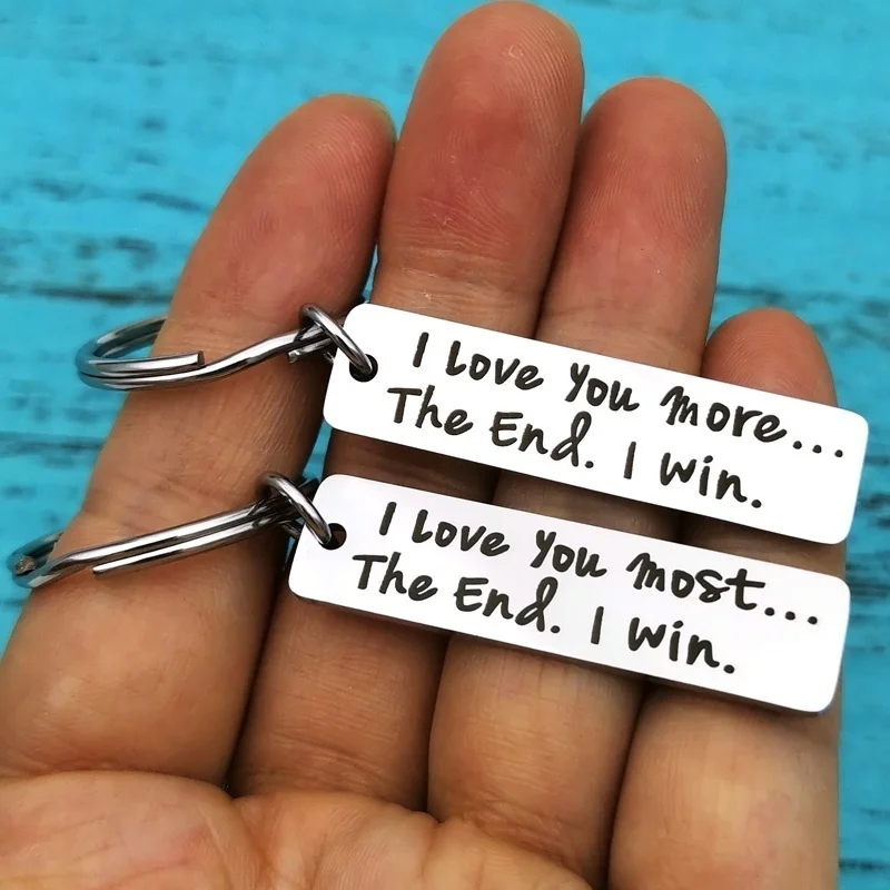 I Love You More The End I Win Keyring Cute Funny Gifts Boyfriend Girlfriend Anniversary Gift Him Her Birthday keychain for girls