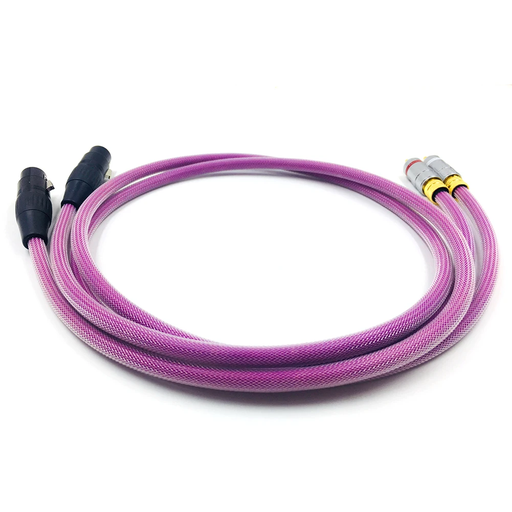 HIFI OCC ทองแดงชุบเงิน 2RCA ถึง XLR หญิงปลั๊ก RCA LR หญิงสําหรับเครื่องขยายเสียงเครื่องเล่น CD DVD