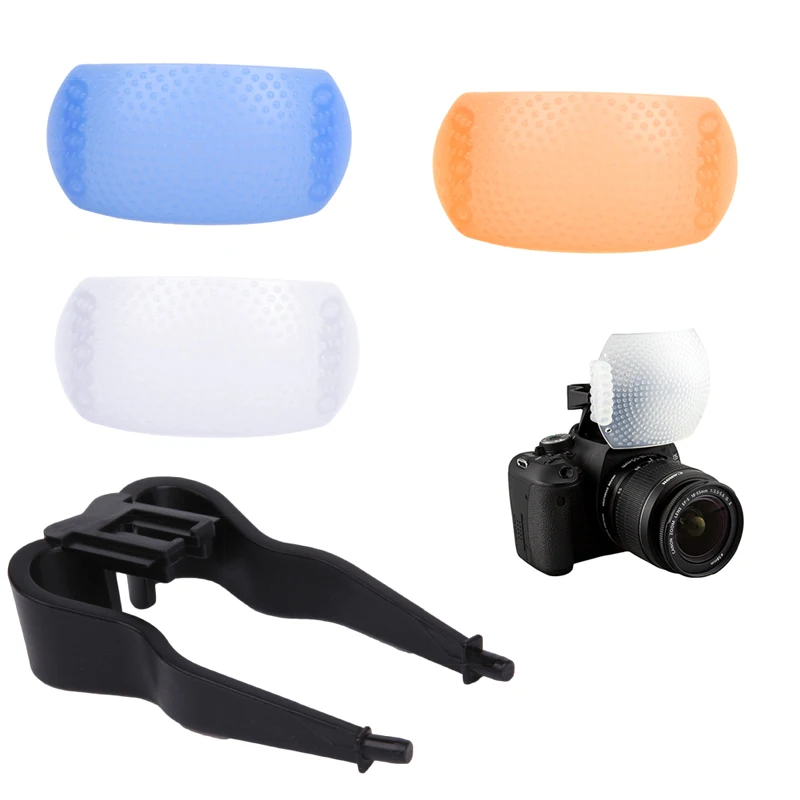 3 Color 3 in 1 Pop-Up Flash Diffuser Cover Kit Softbox for Canon Nikon Pentax Y3ND