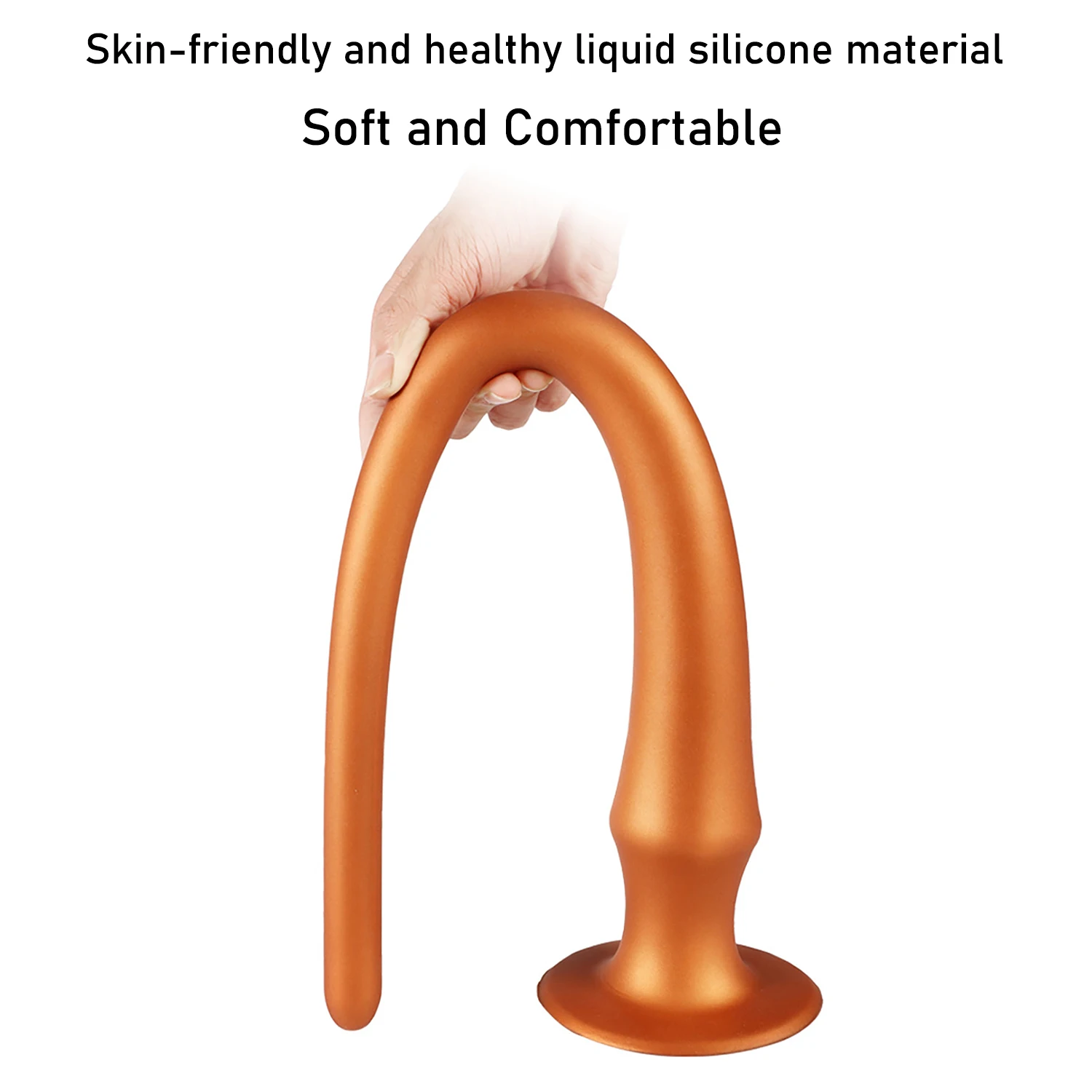 Liquid Silicone Super Long Anal Plug Dildos Stimulate Anus and Vagina Soft Anal Dilator Anal Sex Toy Butt Plug for Women and Men