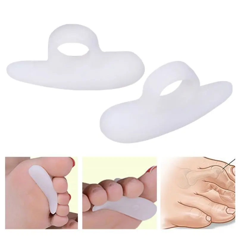 2Pcs/pair Unisex Hammer Toe Cushions Silicone Protector Separator Gel Support Pads Temporary Corrector Straightener Bunion Guard