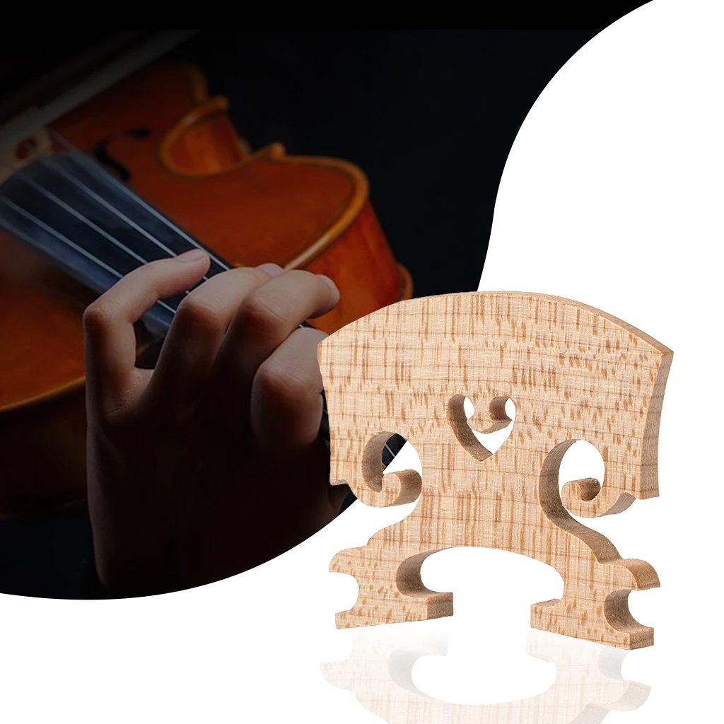 NAOMI 10pcs/1set Violin Bridge Select Maple Wood Material Nice Curve Flower Style Best Replacement For 3/4 Violin Use