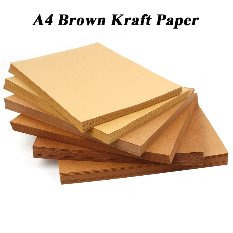 

A4 Brown Kraft Paper DIY Handmake Card Making Craft Paper Thick Paperboard Cardboard 200g 300g 400g 10/20/50pcs High Quality