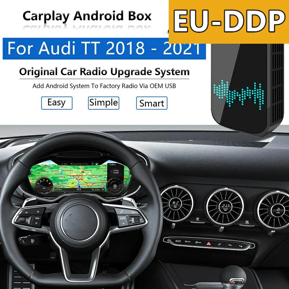 Radio Carplay upgrade Android Auto Audio For Audi TT TTS 2018 - 2021 USB Apple Wireless AI Box Car Multimedia Player Mirror Link