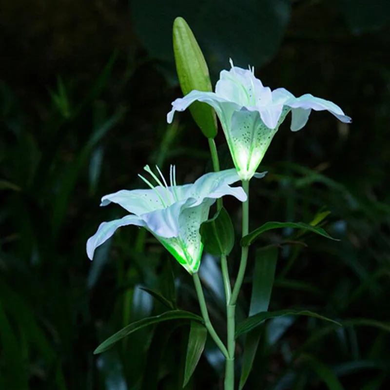 Solar Light Outdoors 2 LED Color Changing Lily Lamp LED Lawn Light Lawn Garden Courtyard Balcony Solar Led Outdoor Glow In Dark