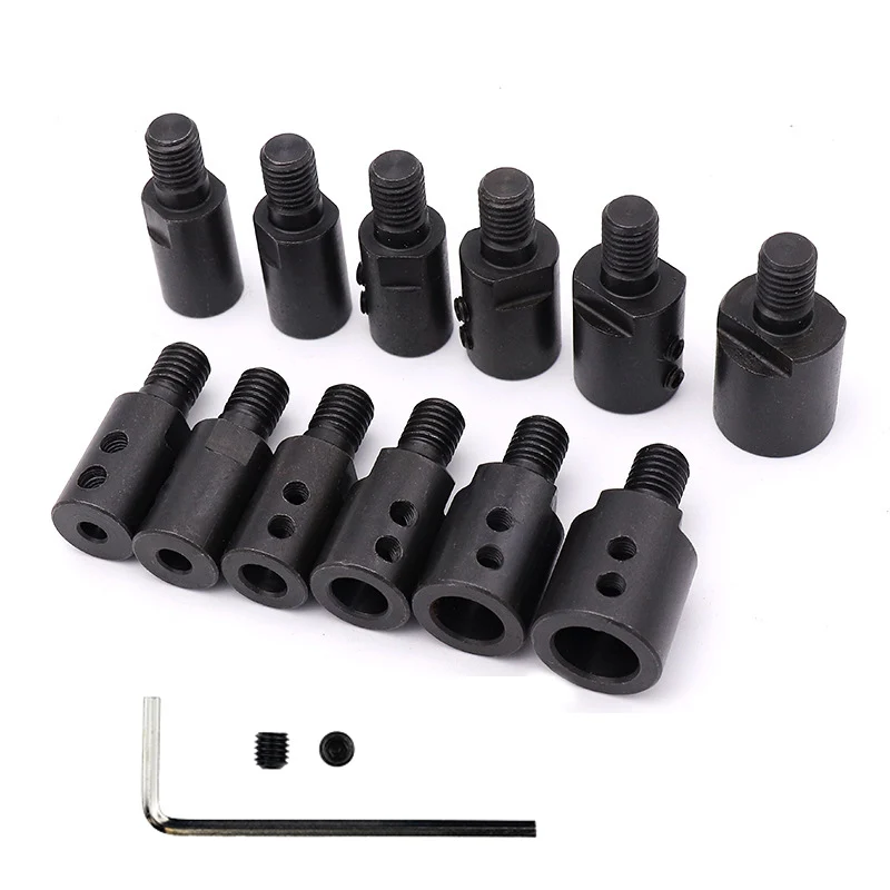 1pcs M10 Motor Shaft Adapter Coupler Sleeve Saw Blade Coupling Joint Connector Chuck Adapter 5/6/6.35/8/9.5/10/12/14/16mm Hole