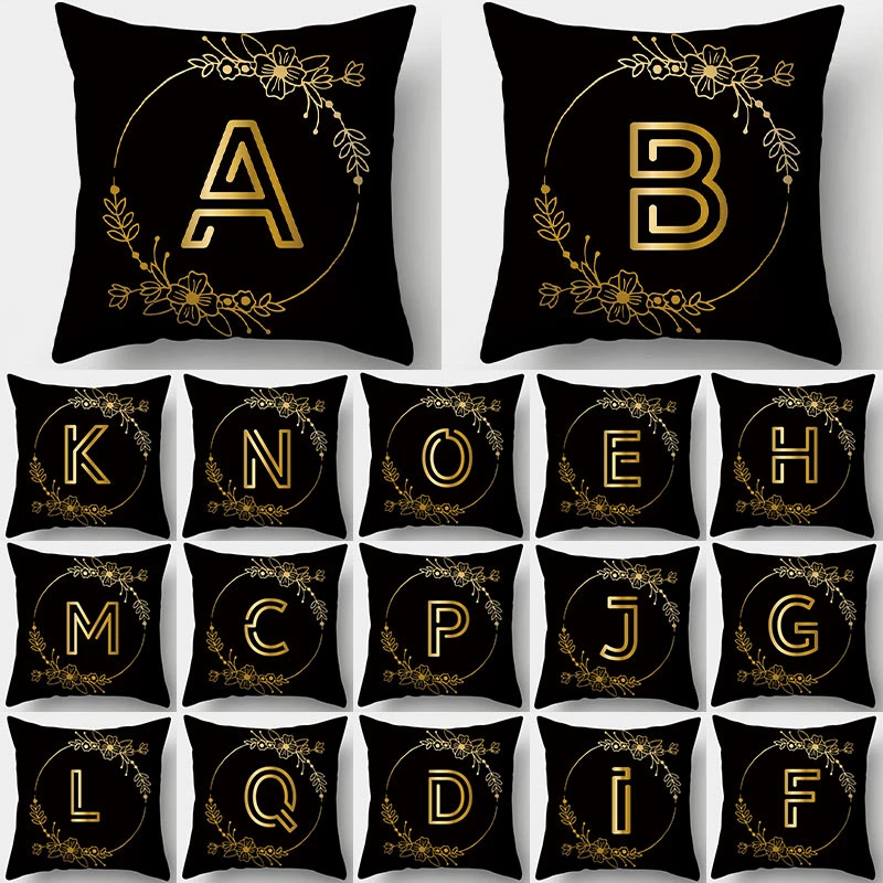 Letter Alphabet Pattern Decorative Cushions Pillowcase Polyester Cushion Cover Throw Pillow Sofa Decoration Pillowcover 40914