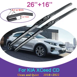 for KIA XCeed CD 2018 2019 2020 2021 2022 Frameless Durable Rubber Wiper Snow Scraping Front Windshield Brushes Car Accessories