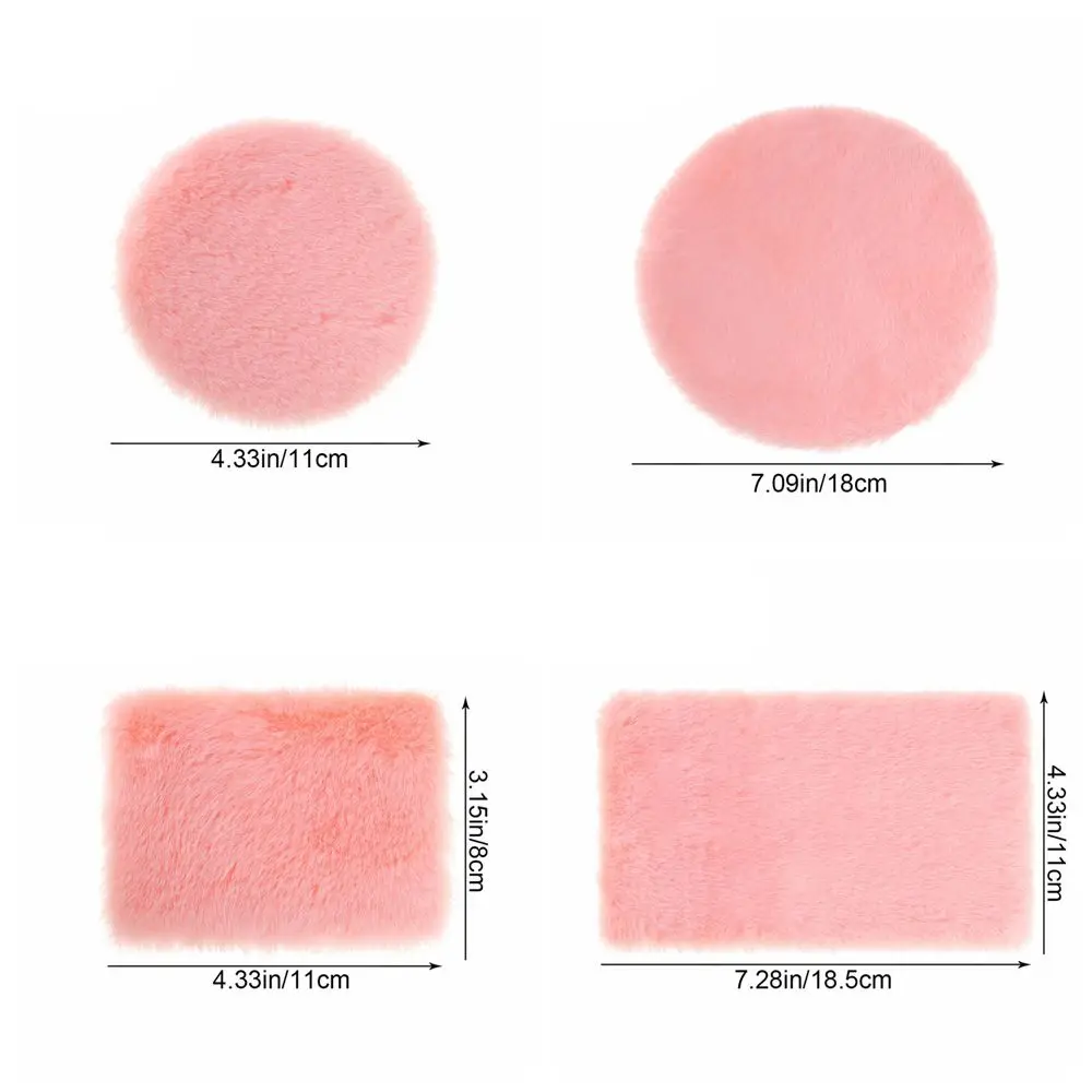 Dollhouse Miniature Furry Round Cloud Shape Plush Floor Rug Carpet Mat Dolls House Living Room Furniture Decoration Accessories