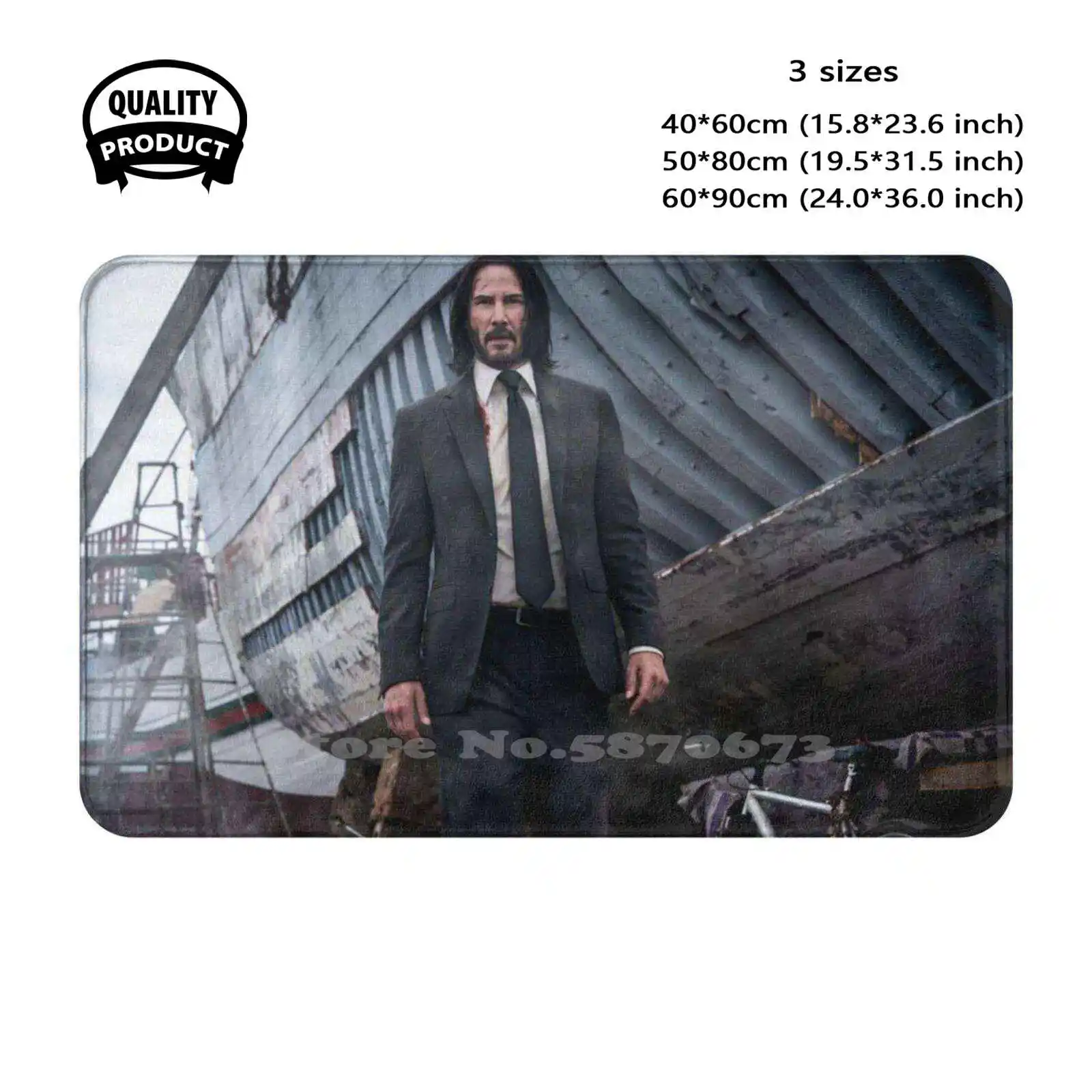 Keanu Reeves As John Wick Soft Cushion Home Carpet Door Mat Car Rug Keanu Reeves John Wick 3 Movie Action Star 2010S