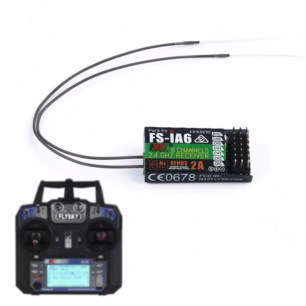 RC Car Boat Airplane Helicopter Fs-Ia6 DC 4-6.5V 6-Channel 2.4GHz LCD Control Remote Transmitter Receiver For Flysky