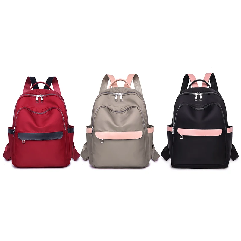 

Women's Fashion Solid Color Backpack Multi-Function Shoulder Bag Casual Backpack Oxford Material Daypack Schoolbag