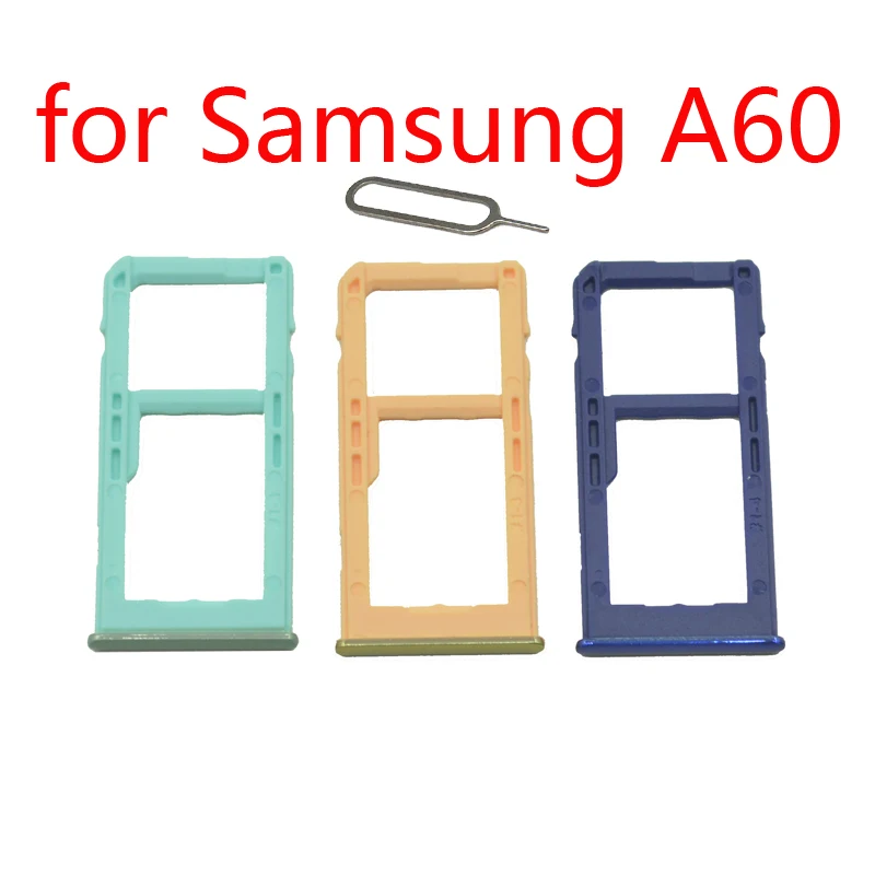 Phone SIM Card Tray Slot For Samsung Galaxy A60 A606 A606F A606Y Cellphone Micro SD Card Adapter Holder Accessories