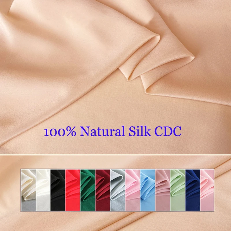 100cm*114cm Quality Natural Silk CDC Fabric For Gown 100 Pure Silk Crepe De Chine