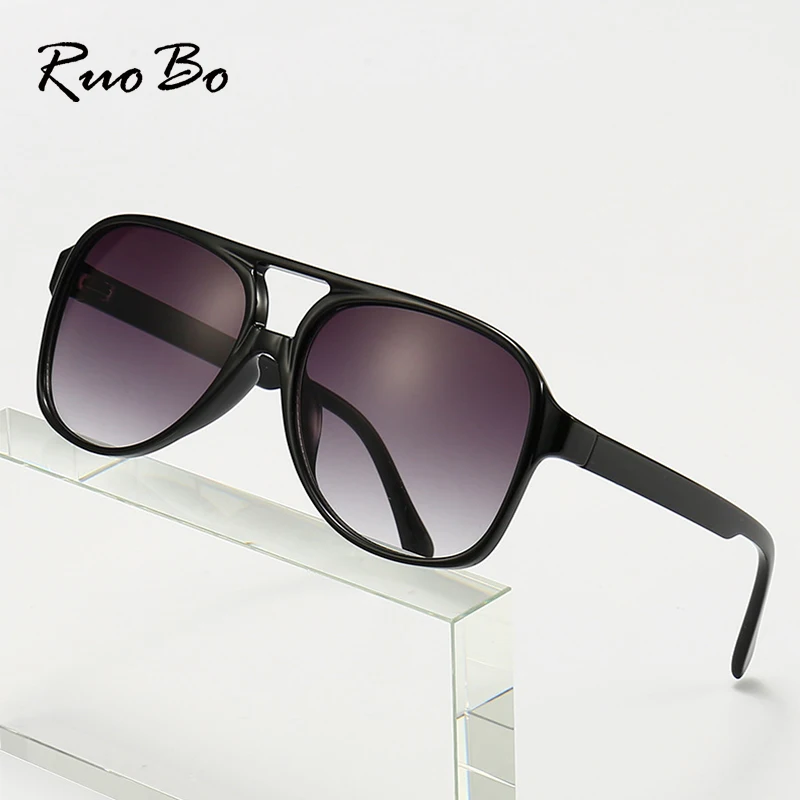 RUOBO Classic Brand Polarized Sunglasses For Men Women Vintage Oval Frame Goggle Driving Night Vision Eyewear UV400 Gafas De Sol