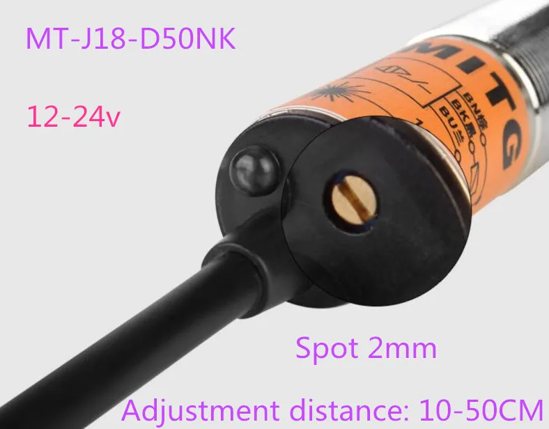 

M18 laser diffuse reflection photoelectric switch sensor sensor switch MT-J18-D50NK infrared visible light NPN