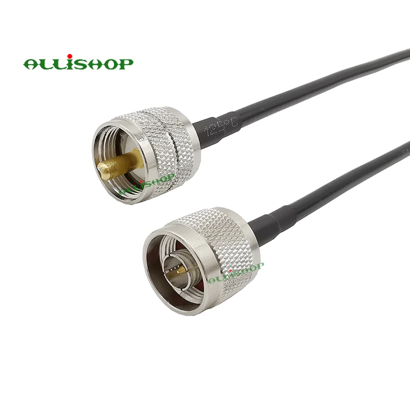 ALLISHOP Digital RG58-PL259-PL-259-male-UHF PL-259 male to N Male Plug Connectors on RG58 Coaxial Cable Jumper RF Coaxial Cable