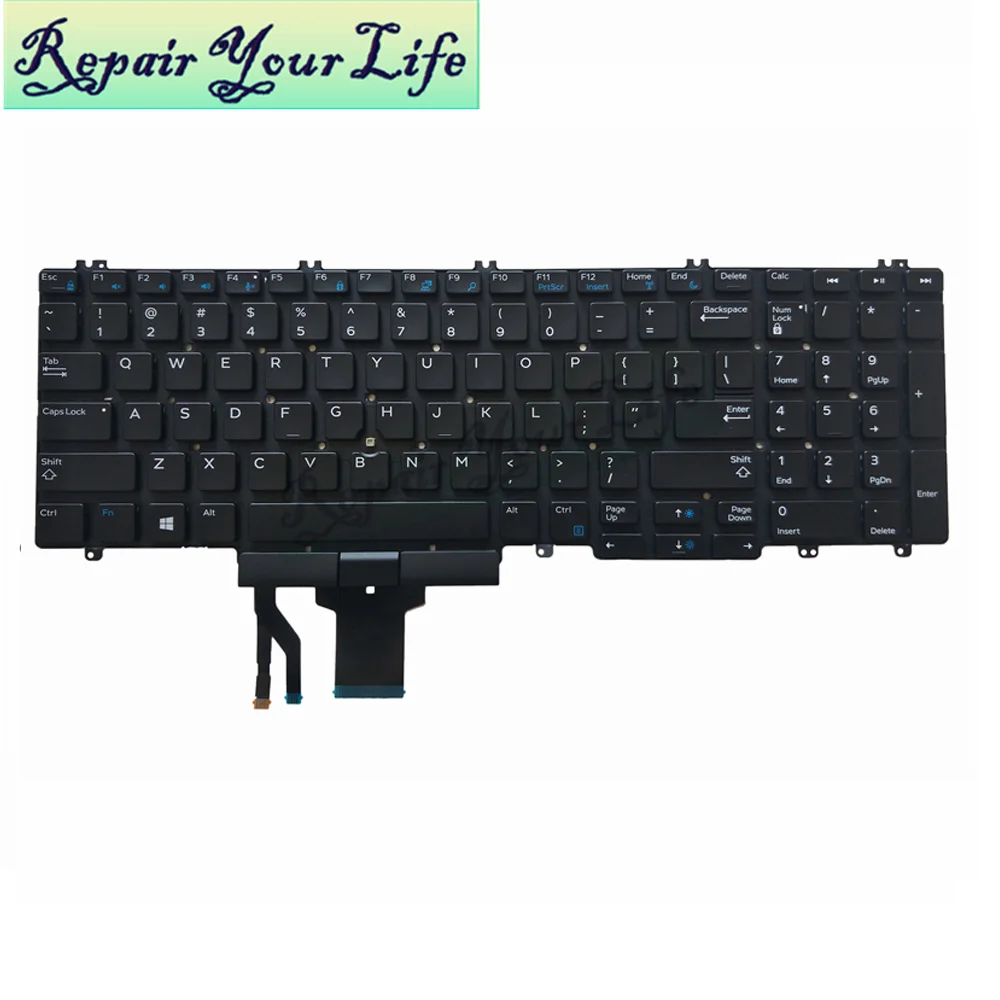 

US English Backlit Keyboard for Dell Precision 7530 7730 7540 E7530 M7530 Laptop Replacement Keyboards Backlight 00NMVF 0NMVF