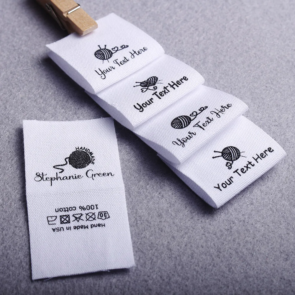 30*60mm Cotton With Logo or Text Sewing accessori Label,tags for knitted things,Custom,Personalizada,handmade label,gift tags