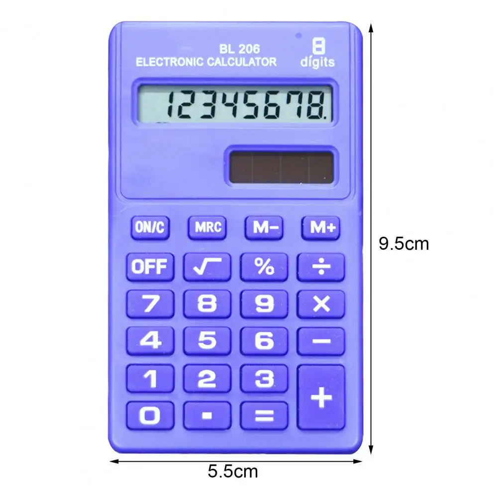 8 Digits Cute Portable Calculator Reliable ABS Pocket Size Handheld Calculator Office Supplies Orange Pink Green