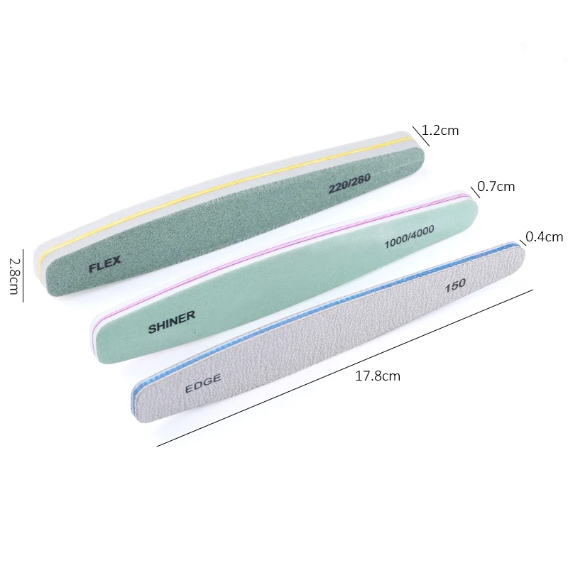 6 Pcs/lot Sandpaper Nail File 100/180 Double Side Sanding Buffer Block Nailfile Gel Nail Files Grinding Polishing Manicure Tools