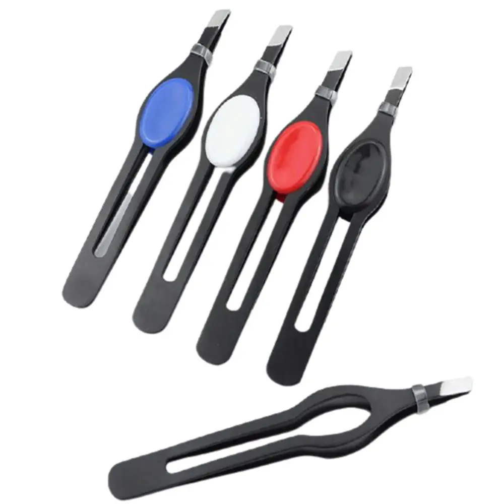 Professional Stainless Steel Eyebrow Tweezer Hair Beauty Fine Hairs Puller Slanted Eye Brow Clips Removal Makeup Tool