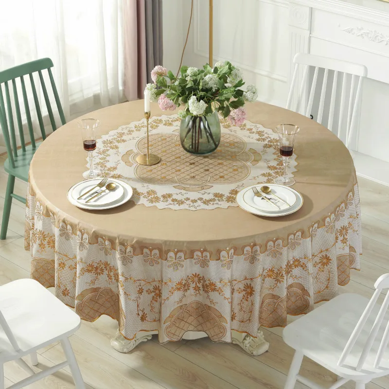 

Large Round Tablecloth Pvc Waterproof Modern Flower Table Cloth Thickened Home Hotel Toalha De Mesa Wedding Decoration EB50ZB