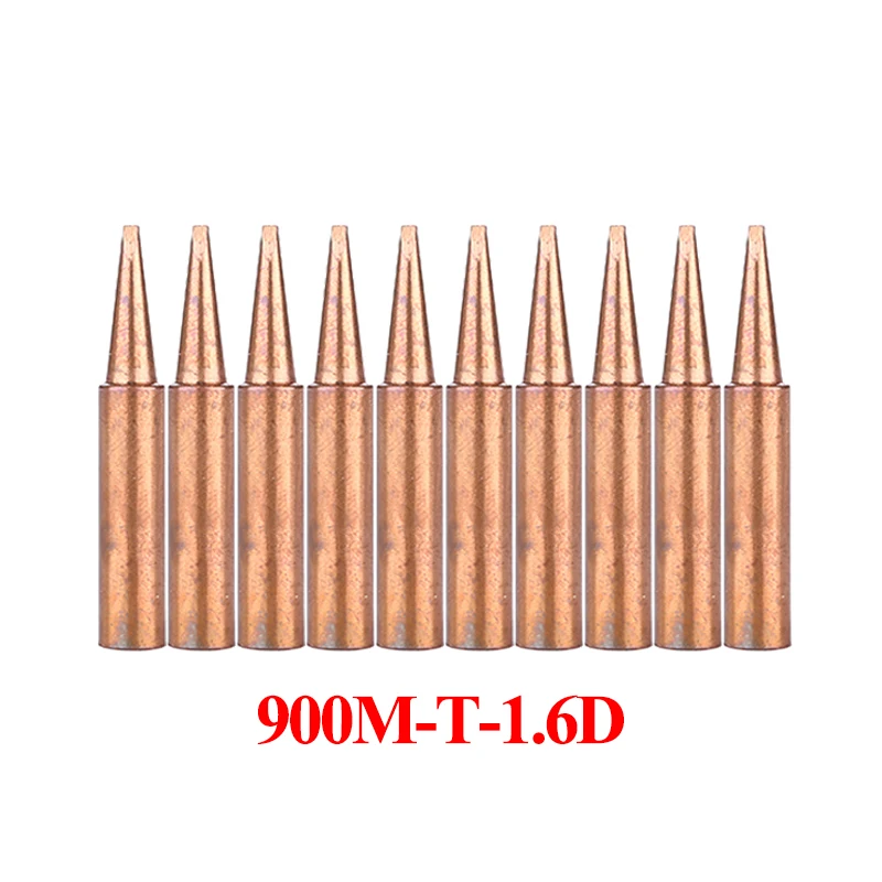 10Pcs/lot Lead-free Copper Soldering Tips 900M-T-1.6D Solder Iron Tips For 936 Soldering Station