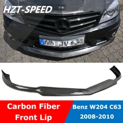 W204 V Style Carbon Fiber Front Bumper Lip Shovel Diffuser For Mercedes Benz AMG C63 Sport Car Styling Modify 2008-2010