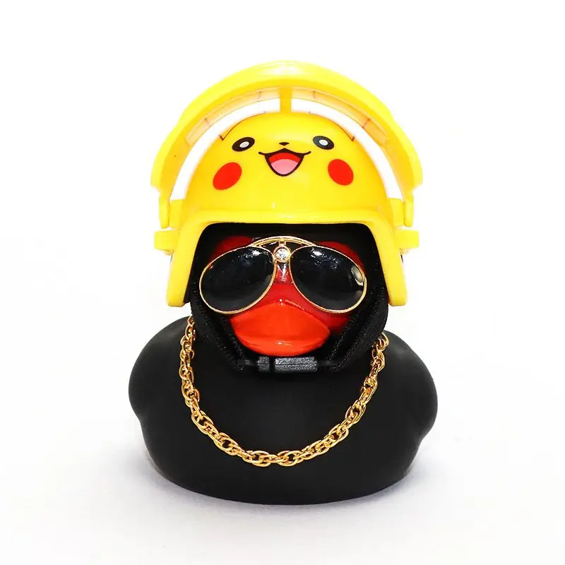 Hot ! Car Duck With Helmet Car Dashboard Rearview Mirror Lovely Duck without lights Car Accessries Interior Decoration Ornaments