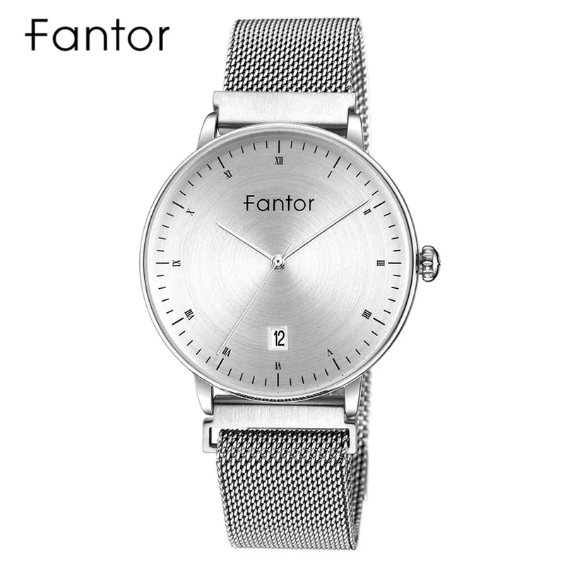 Fantor Brand Women Fashion Luxury Silver Mesh Magnetic Waterproof Elegant Ladies Wrist Watch relogio feminino