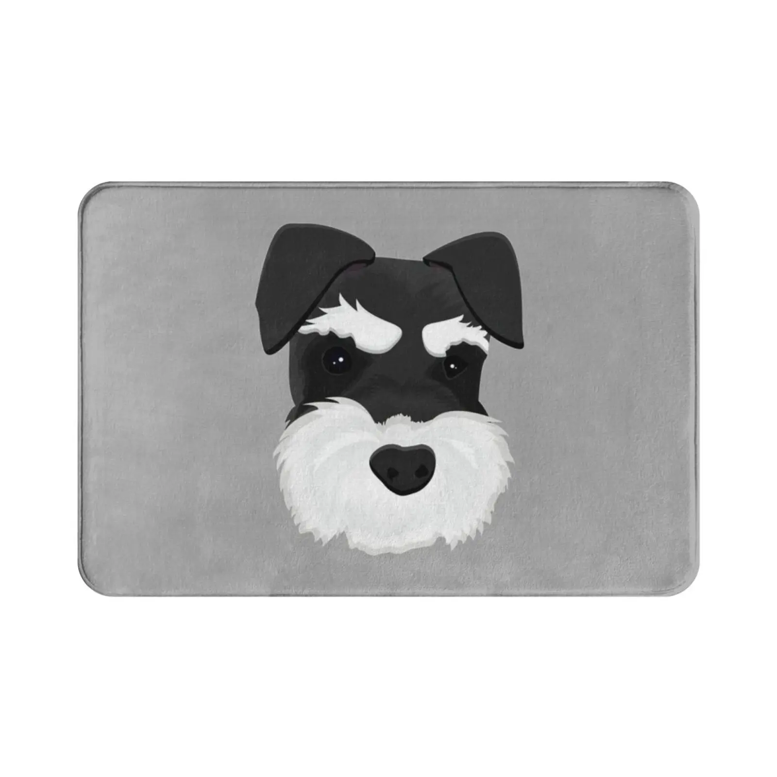 Schnauzer-Black And Silver Carpet Mat Rug Cushion Soft Non-Slip Down Ear Schnauzer Nature Ear Schnauzer Standard