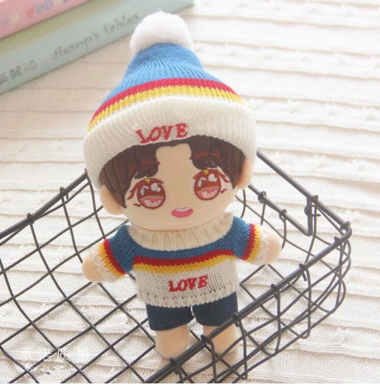 22cm  Doll Clothes for kpop doll accecoire Hat Plush Toys Soft Skirt Sweater Play House Dolls Accessories for Doll Gifts