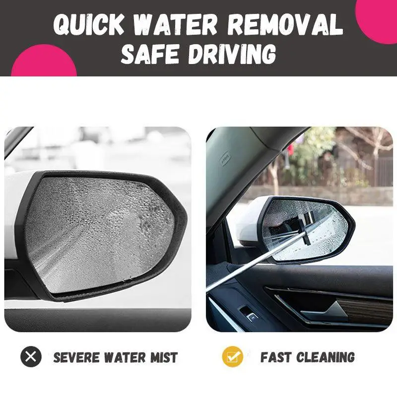 1pcs portable Retractable rear-view Mirror Wiper Quickly Wipe Water,Water mist and dirt,For Auto glass Cleaning Tool