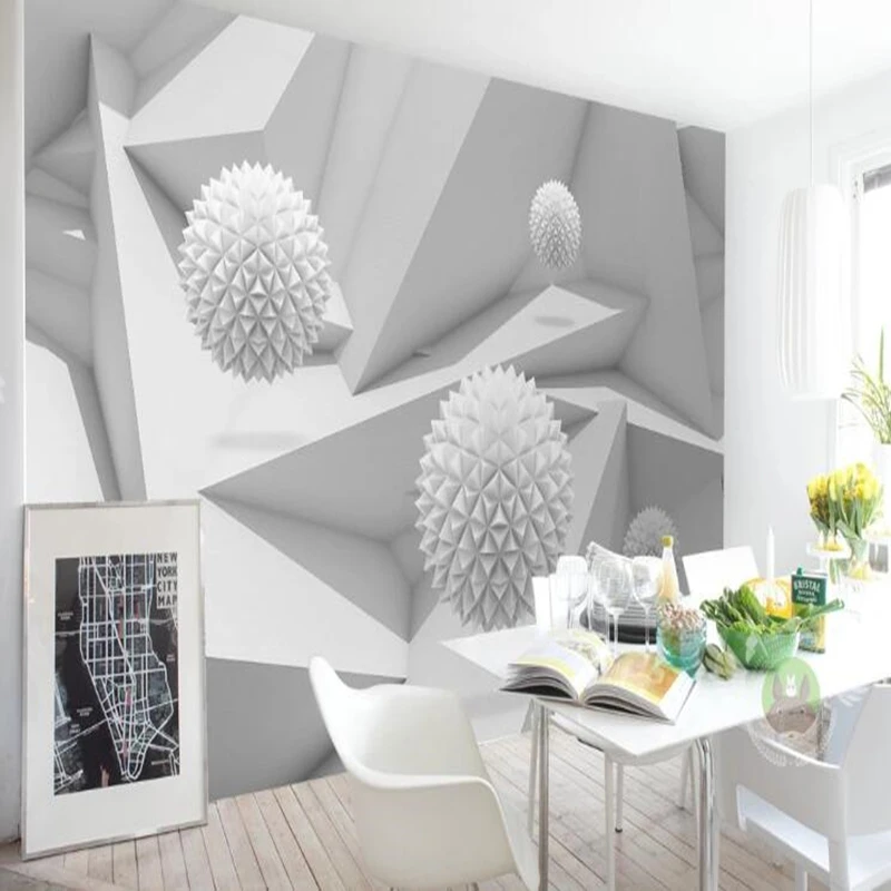 

Custom papel DE parede 3d,Abstract polygonal round ball mural used for living room bedroom sofa background decoration wallpaper