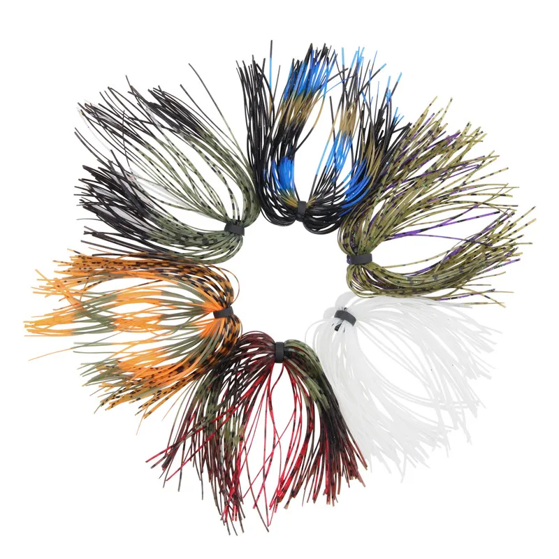 24/48/60Pcs Spinnerbait Skirts Jig Bait Bass lure Silicone Skirts DIY Spinner Bait Buzzbaits Jig Fishing lure Accessories