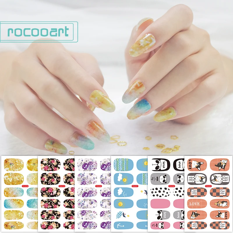 12pcs/sheet Korean Nail Stickers Christmas Nail Wraps Full Cover Nail Polish Sticker DIY Self-Adhesive Nail Art Decoration