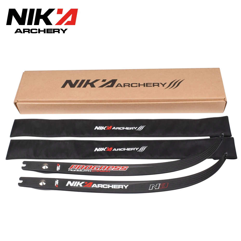 NIKA ARCHERY N3 Recurve Bow Limbs Progress Series  26LBS - 46LBS 55% Carbon Fibre Content Standard ILF Compatiable