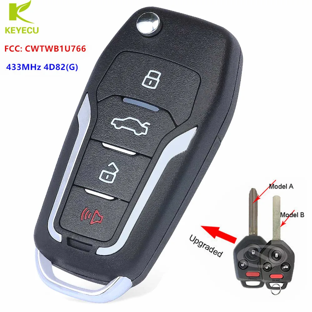 

KEYECU 4B обновленный раскладной дистанционный ключ 433 мгц 4D82 для Subaru Forester Impreza WRX 2012-2017,XV Crosstrek 2013-2015 FCC: CWTWB1U766