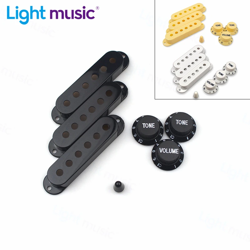 1Set Guitar Parts Electric Guitar Pickup Cover Volume Tone Knob Switch Tip Switch tip Single coil Pickup Cover 1 volume 2 Tone