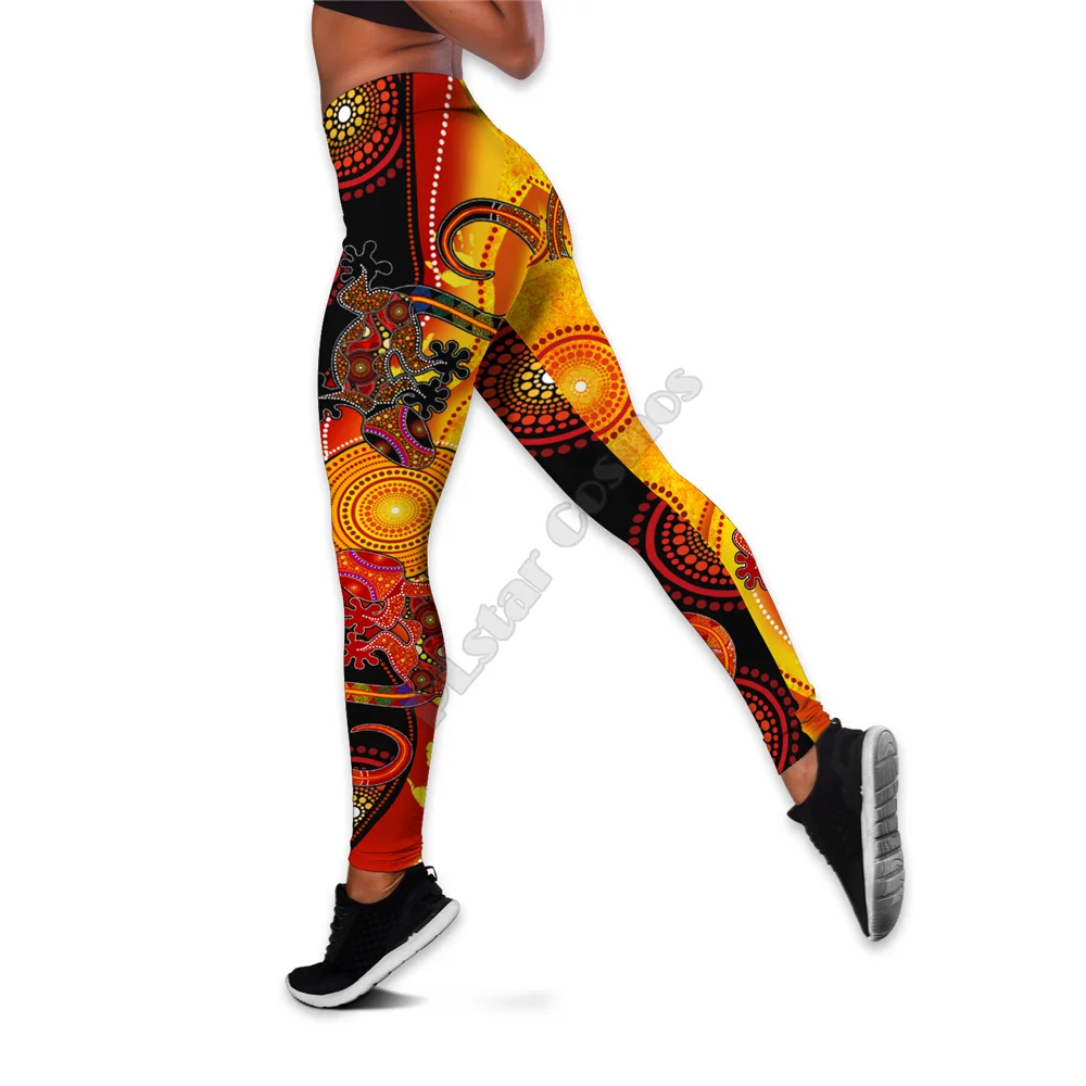 Aboriginal apparels the sun and lizards combo legging tanktop Suit Yoga Fitness Soft Legging Summer Women For Girl