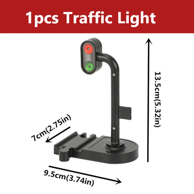 Singing Traffic Light Toy Magnetic Train Wooden Train Track Accessories Scene Road Sign with Light and Sound Railway Toys