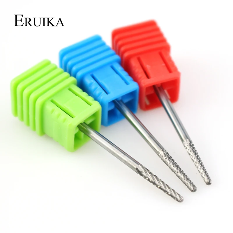 ERUIKA Tungsten Carbide Burrs Nail Drill Bit Milling Cutter for Manicure Remove Nail Gel Bur Electric Drill Machine Accessory