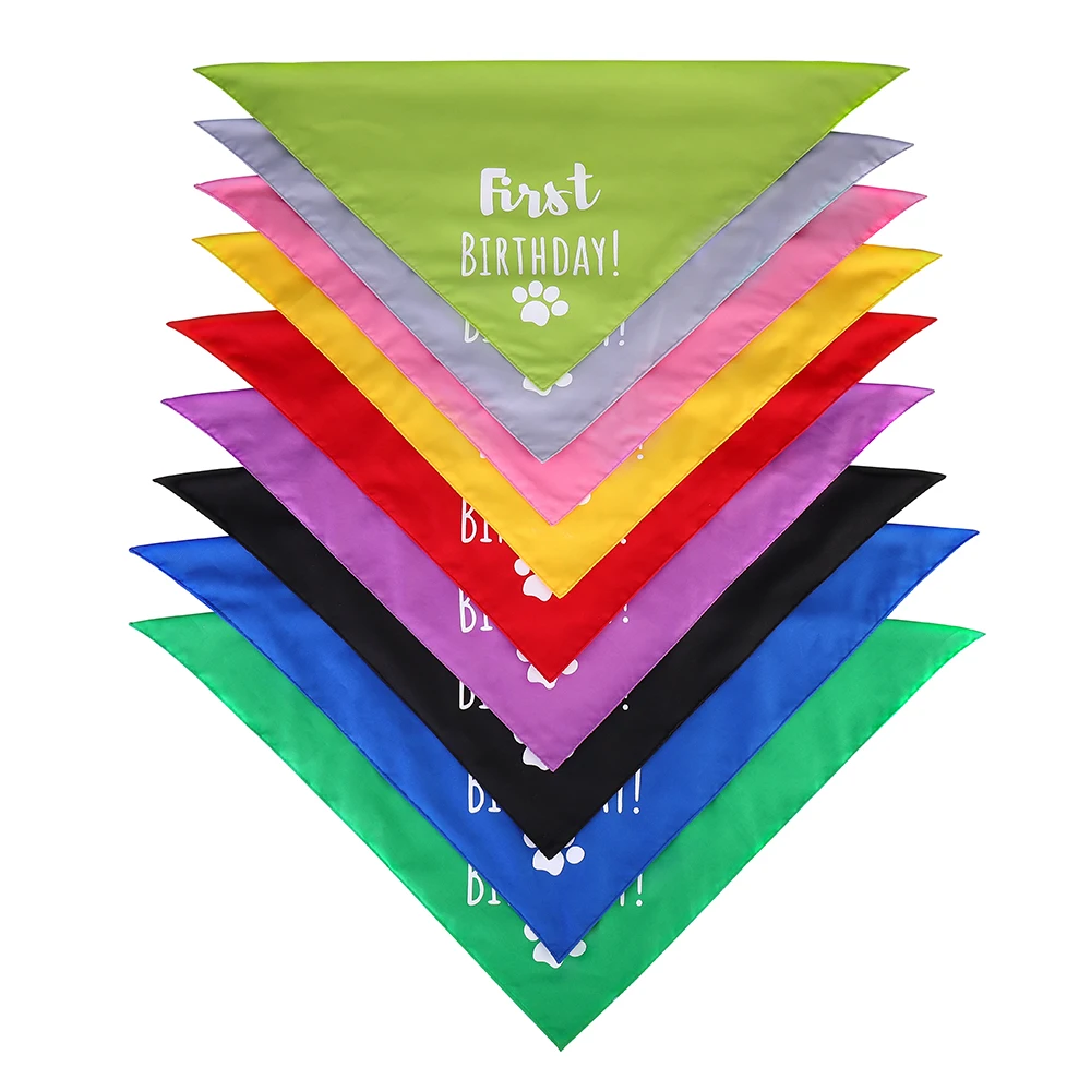 First Birthday Dog Bandanas Reversible Dog Scarfs Triangle Bibs Pet Costume Accessories for Small Medium Large Dogs Cats Pets