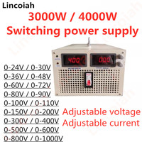 3000W/4000W Switching Power Supply Output 24V 36V 48V 60V 150V 300V 400V 600V 800V 1000V Current Voltage Adjustable AC-DC SMPS