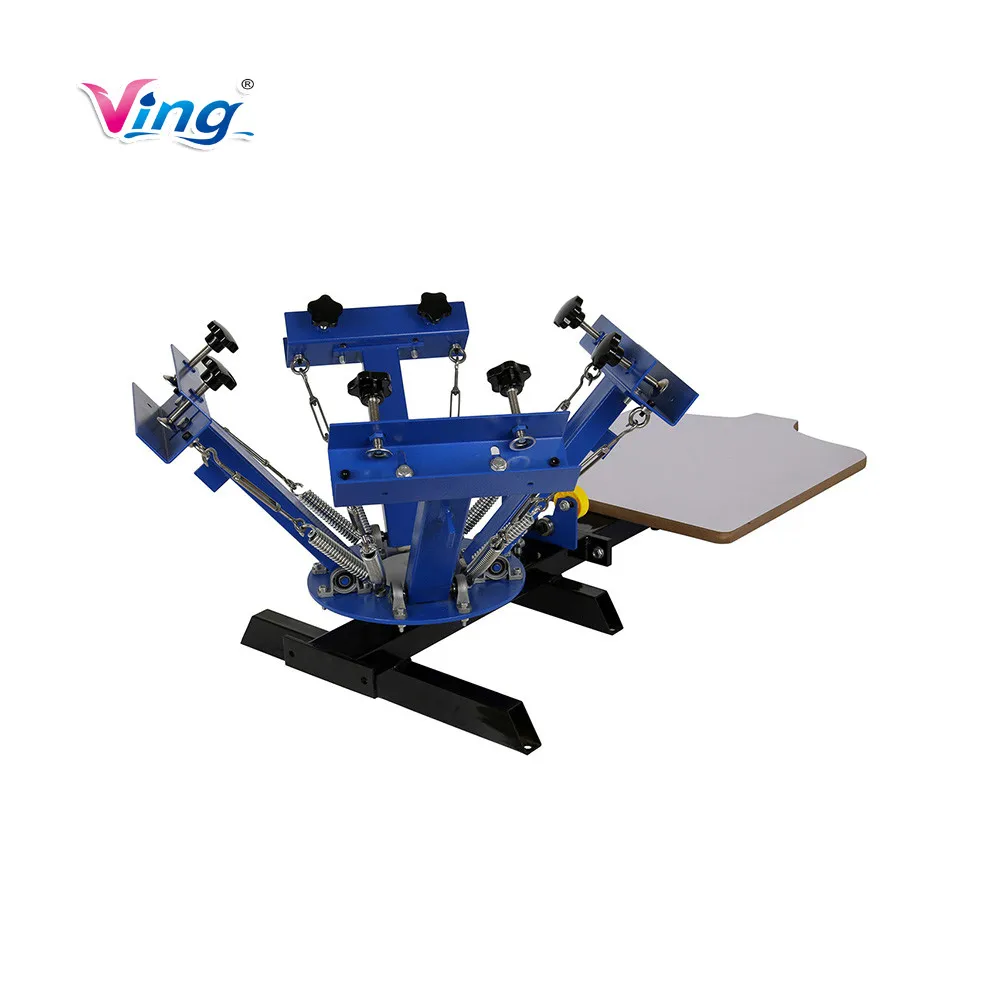 4 Color Screen Printing Press Machine Silk Screening Pressing DIY with 1 Station