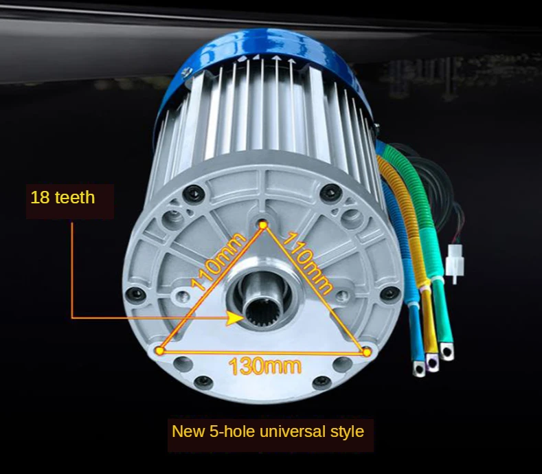 70V3000W 3600 Rpm/4800 Rpmไฟฟ้าสาม-สี่ล้อใหม่Energyสกู๊ตเตอร์High-Power DC Brushlessขนาดใหญ่Differentialมอเตอร์