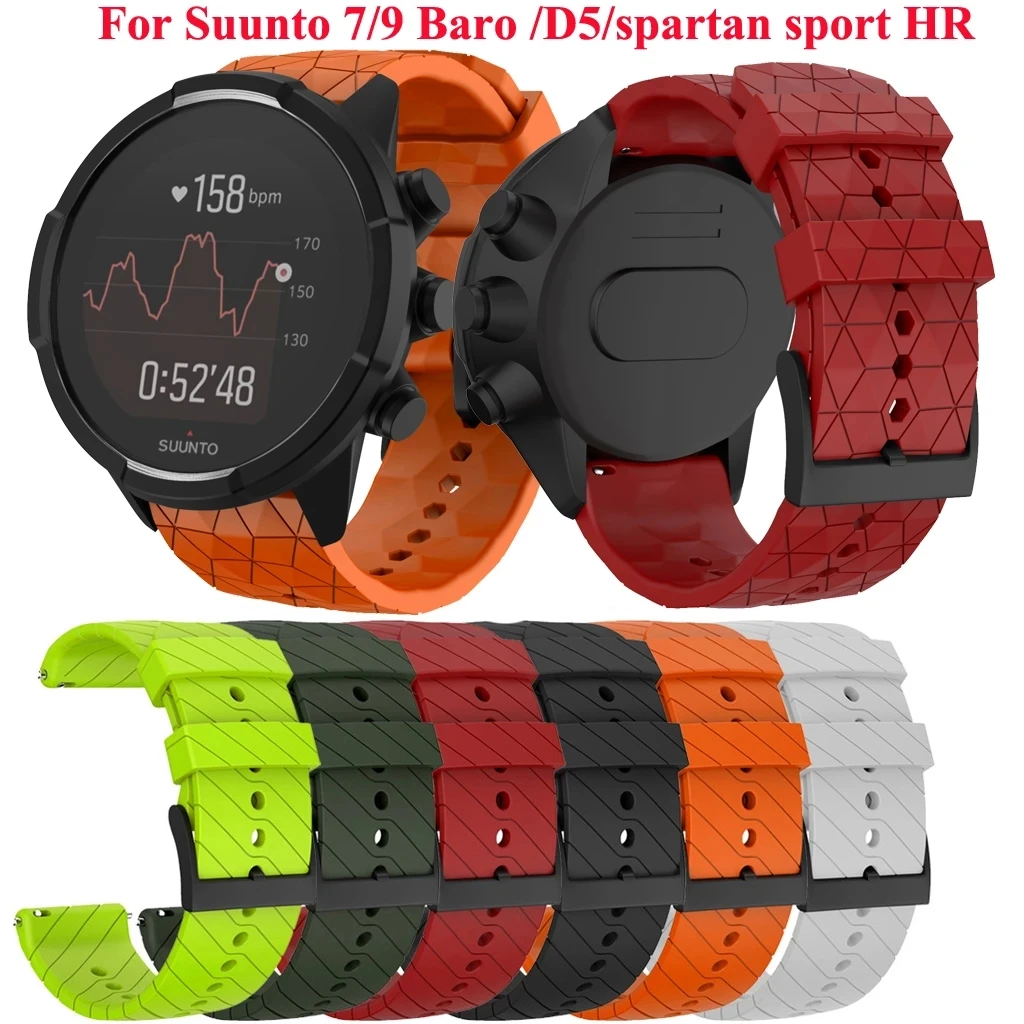 

24 мм силиконовый сменный ремешок для наручных часов Suunto 9 Spartan Baro Sport для Suunto 7 D5 Quick instal ремешок для часов Correa