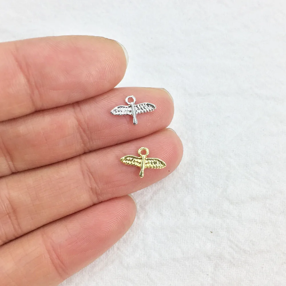 Eruifa 20 sztuk 10mm Mini ptak cynku biżuteria ze stopu DIY Charms wisiorek naszyjnik, kolczyki bransoletka 2 kolory — zdjęcie 7